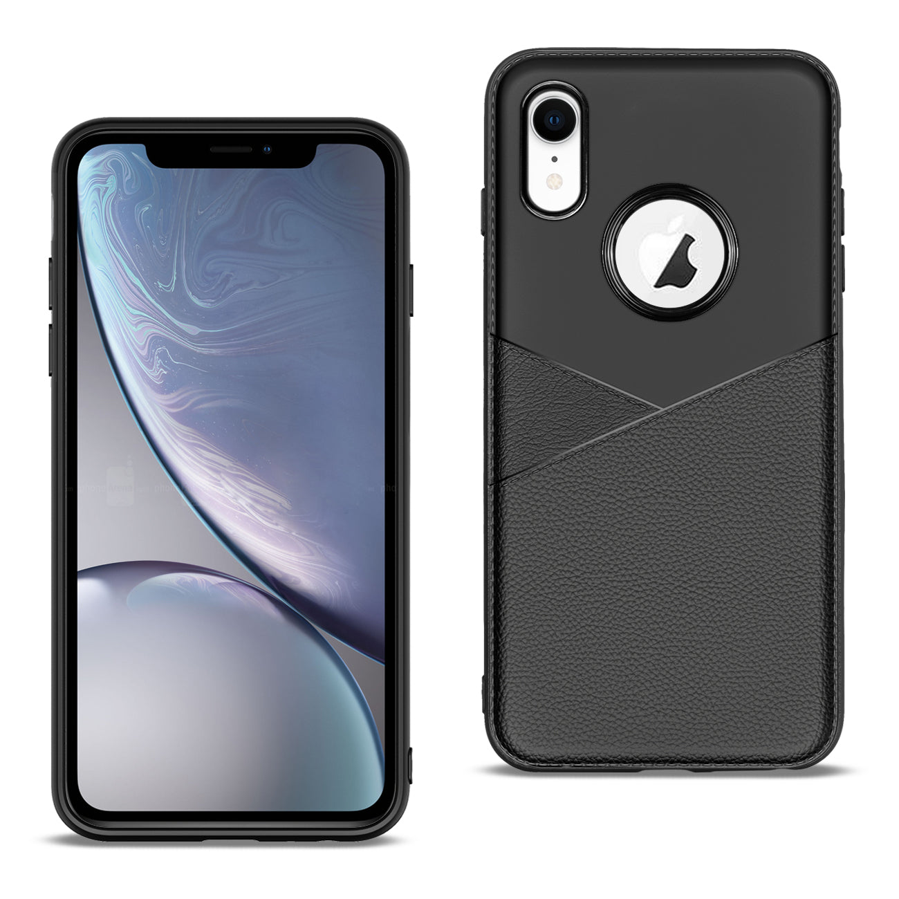 APPLE IPHONE XR TPU Leather feel Case Leather Fit Flexible Slim Premium Case in Black